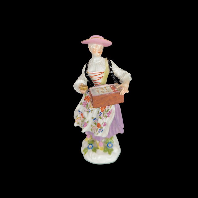Figura in Porcellana Policroma, Meissen, Metà del XVIII Secolo