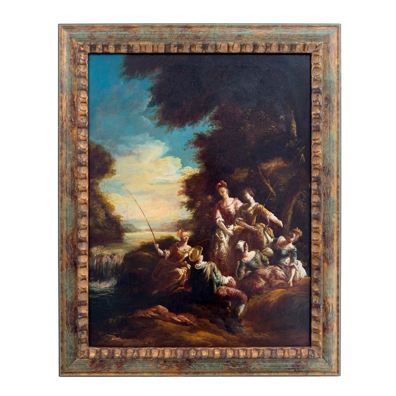 Paesaggio con Giovani Pescatrici, XVIII Secolo