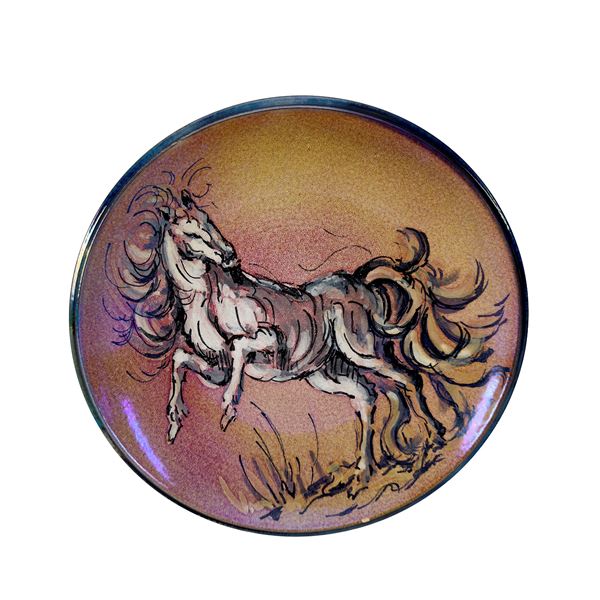 Piatto in maiolica policroma, Faenza, Santandrea