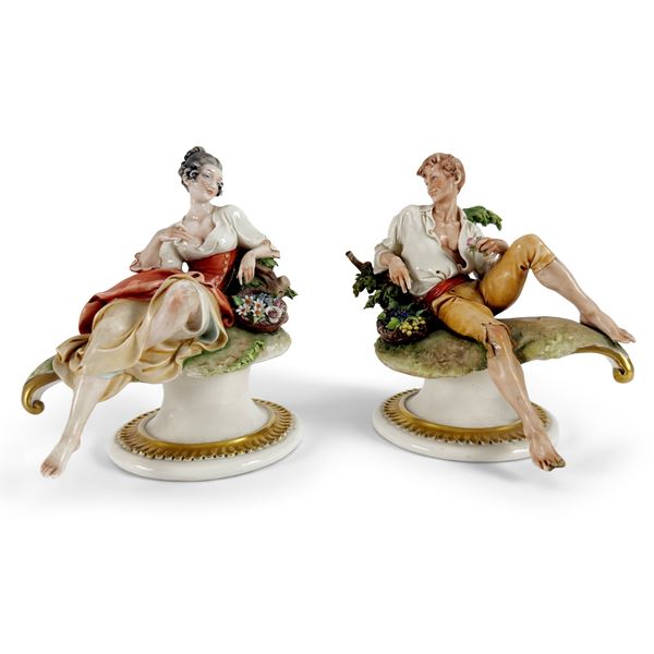 Giuseppe Capp&#232; : Giuseppe Cappè, Allegorie della Primavera e dell'Estate  (Milano 1921 - Lomagna 2008)  - Asta L'eternità è il mare mischiato con il sole - Bolli & Romiti - Casa d'Aste in Roma
