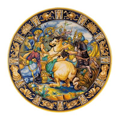Tondo in Maiolica Policroma, Deruta, David Zipirovic, 1922-1927