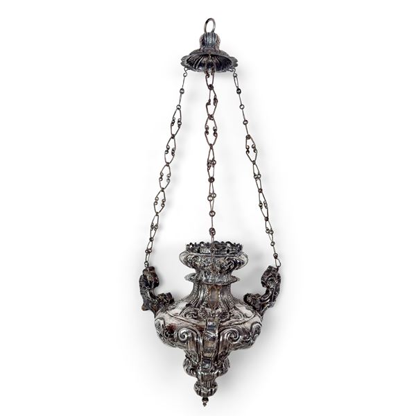 Lampada votiva in argento, XVIII secolo