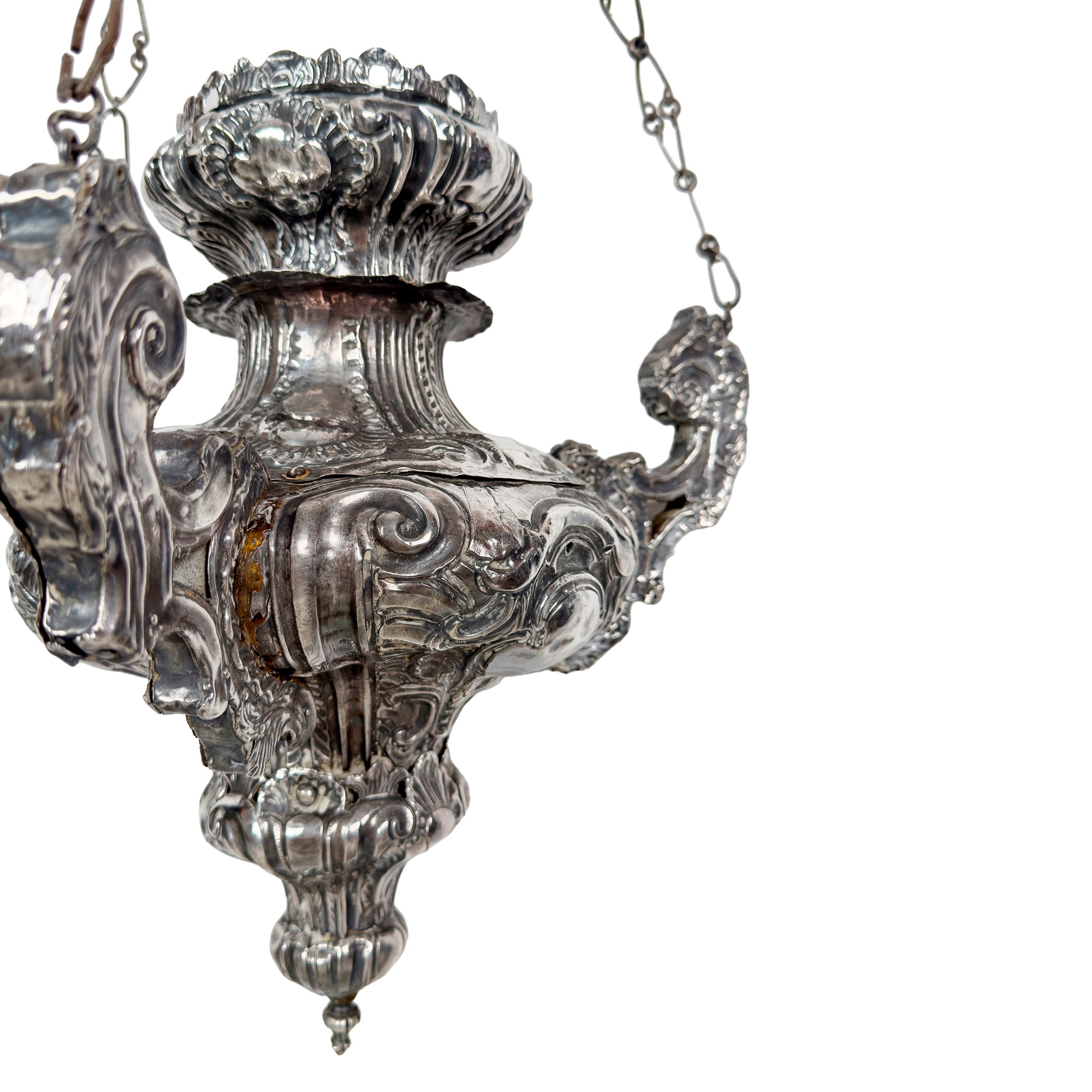 Lampada votiva in argento, XVIII secolo