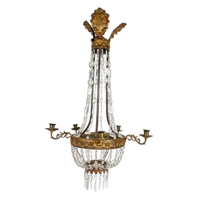 Lampadario a Mongolfiera a Cinque Luci, XIX Secolo