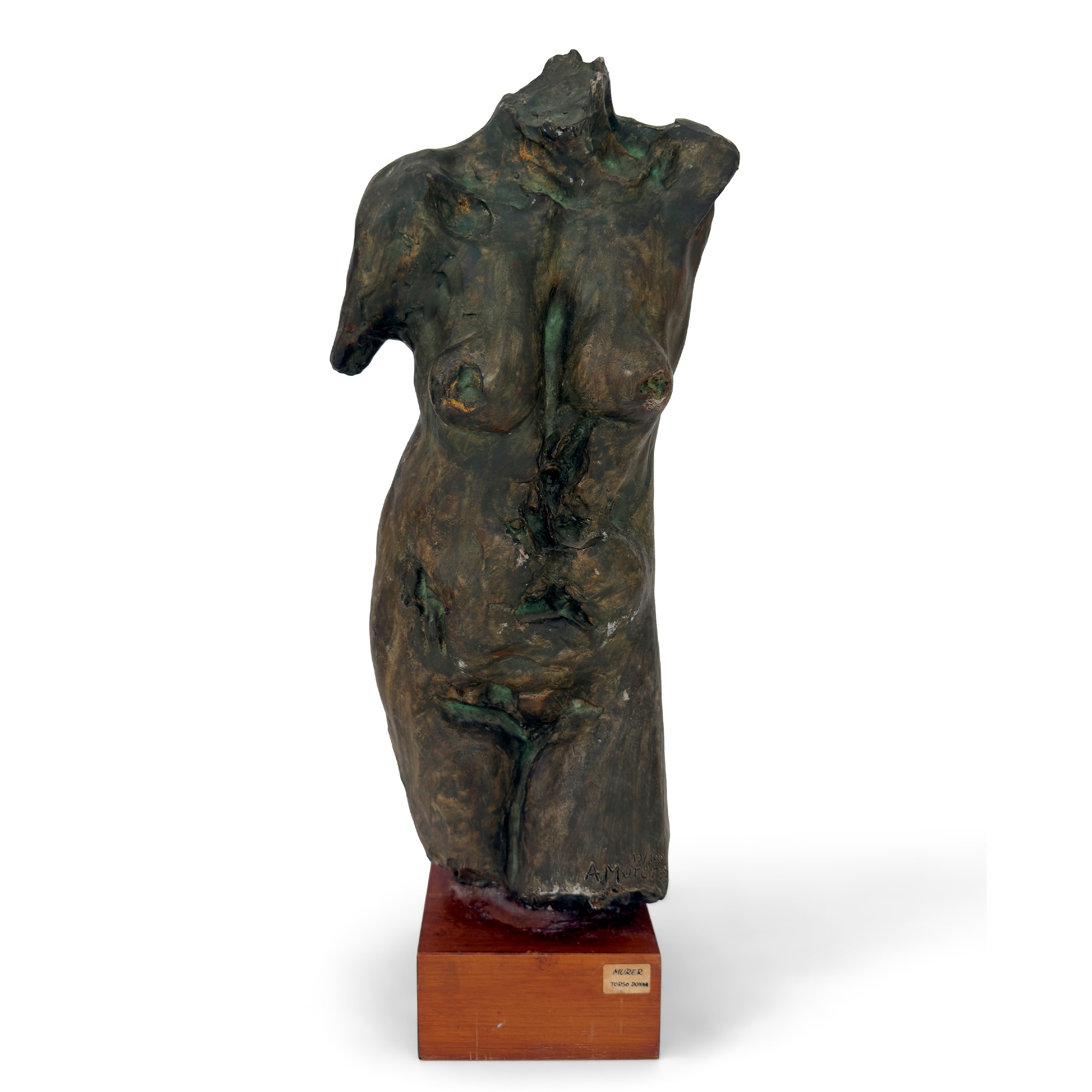 Augusto Murer, busto femminile in gesso patinato, 1970