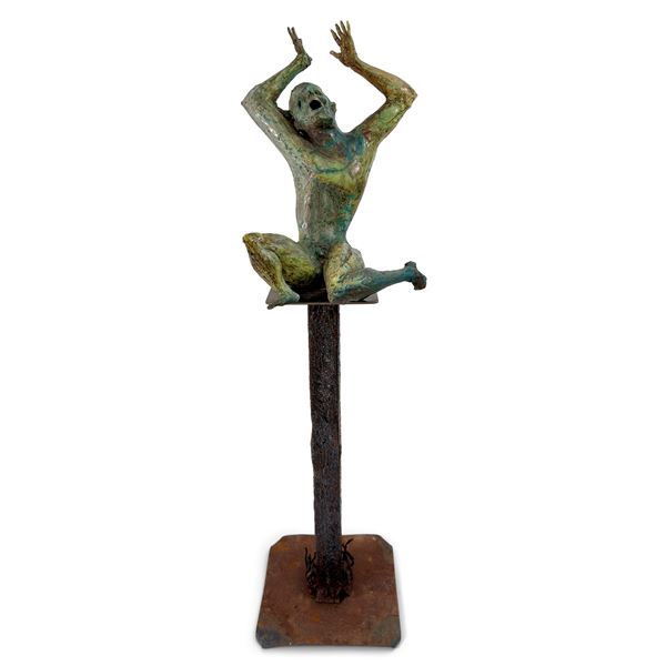 Anima del Purgatorio, scultura in ceramica a coperta screziata