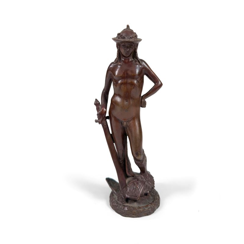 David, Scultura in Bronzo Patinato, Inizi del XX Secolo