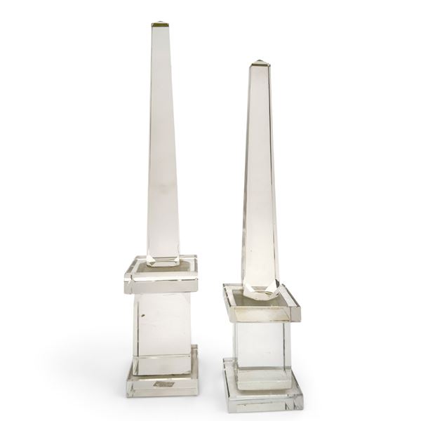 Due obelischi in cristallo