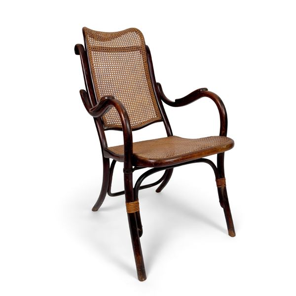 Poltrona da barbiere in faggio curvato a fuoco, Thonet, 1880 circa