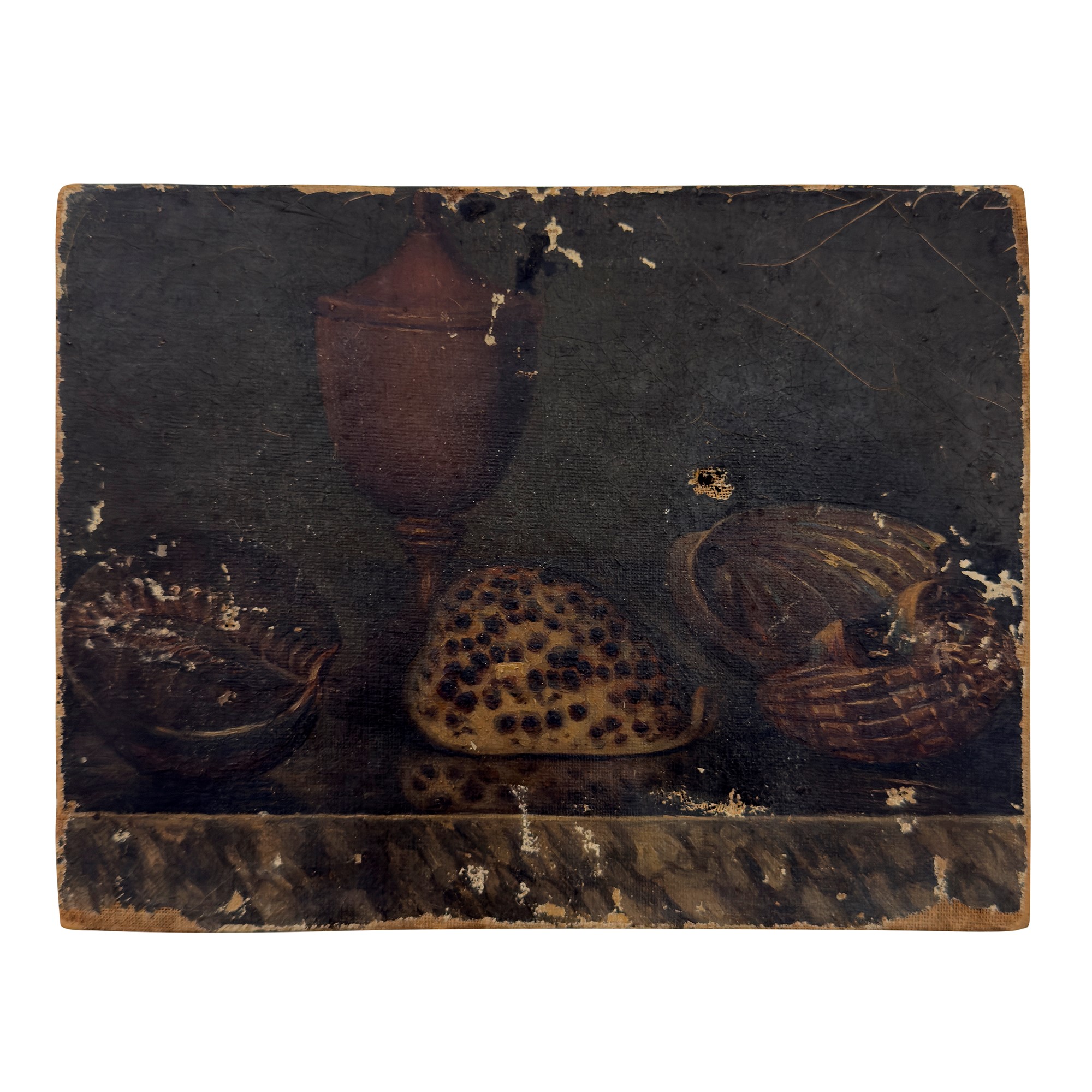 Tre Piccole Nature Morte a Olio su Tela, XIX Secolo