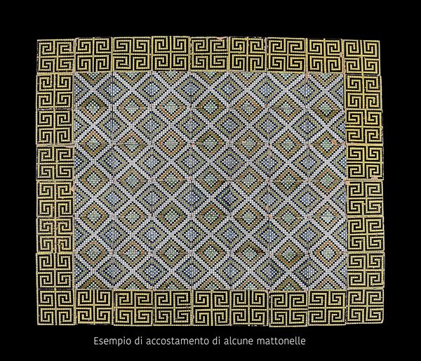 Elegante pavimento in maiolica, Napoli, Manifattura Giustiniani, fine del XVIII-inizi del XIX secolo