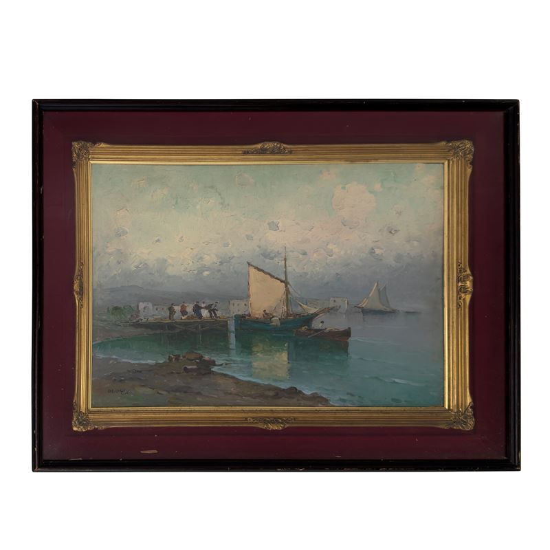 Nicolas De Corsi - Marina con Barche
