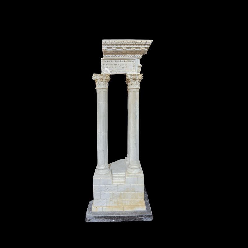 Modello del Tempio di Vespasiano al Foro Romano in Marmo Bianco