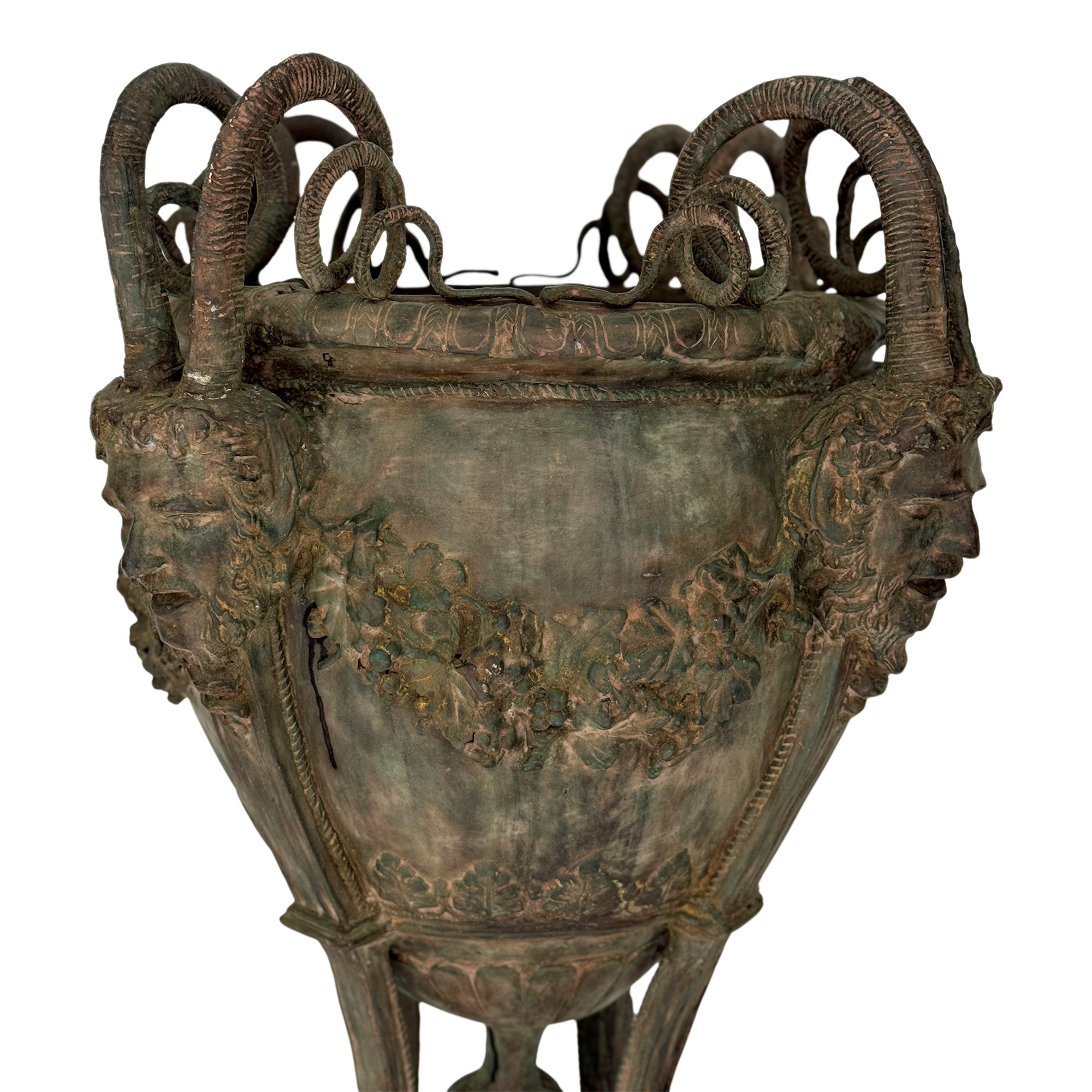 Coppia di crateri in bronzo patinato