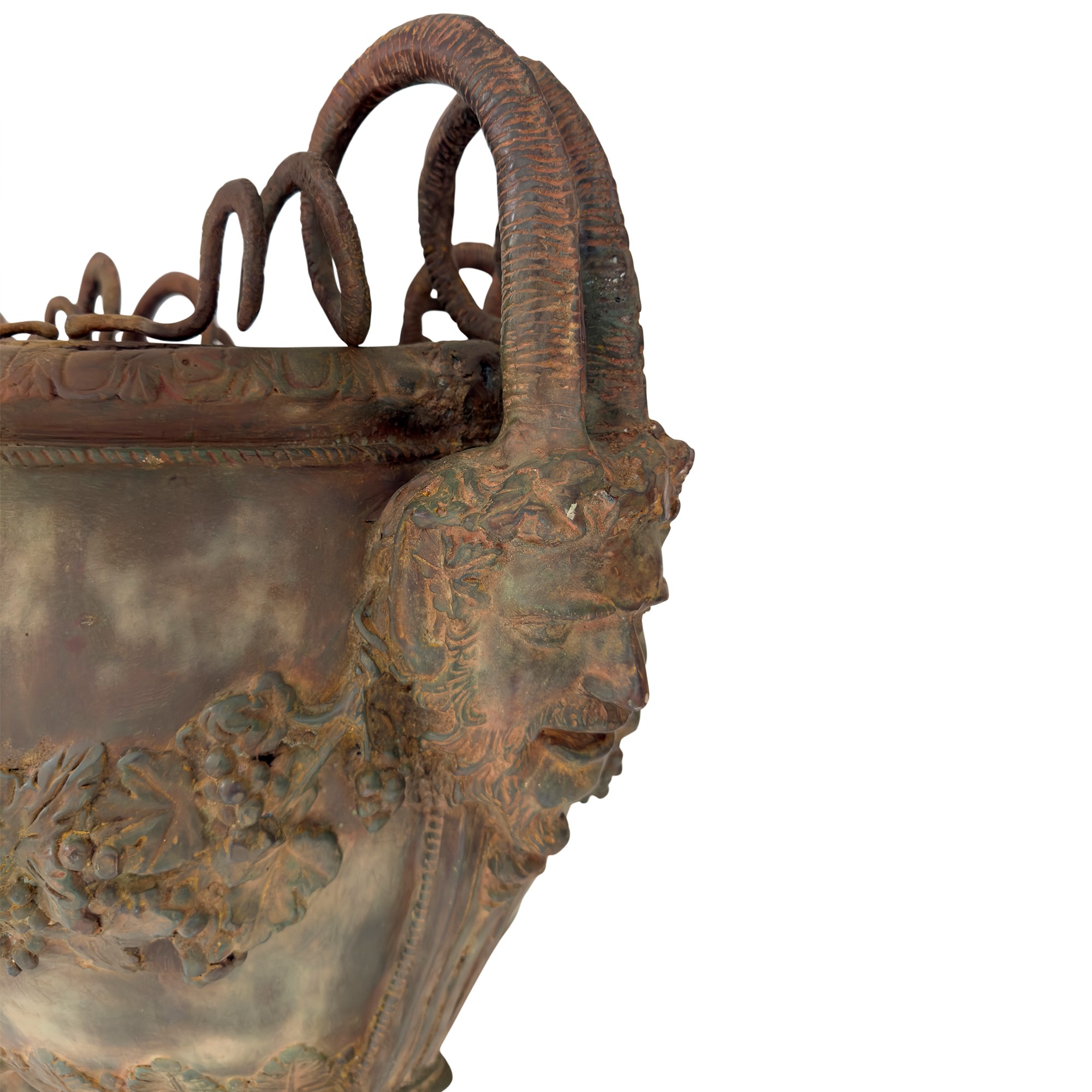 Coppia di crateri in bronzo patinato