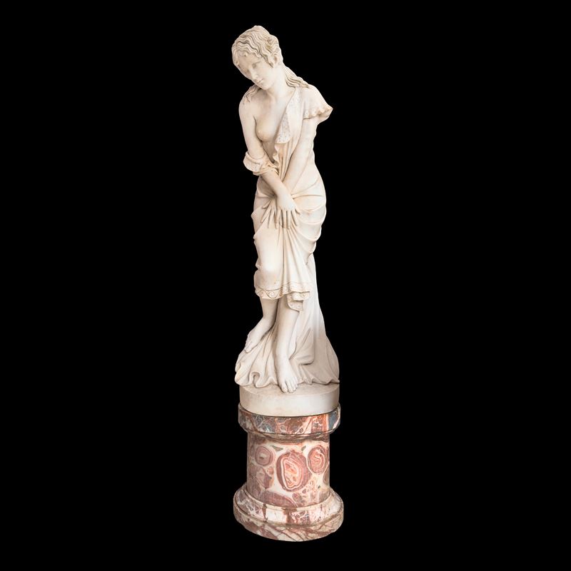 La Sorpresa (da Cesare Lapini), Scultura in Marmo Bianco