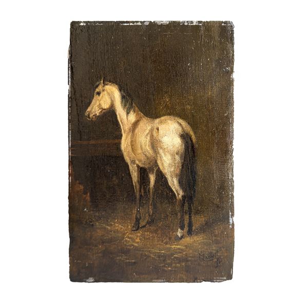 Francesco Paolo Michetti (attr.), Cavallo nella stalla