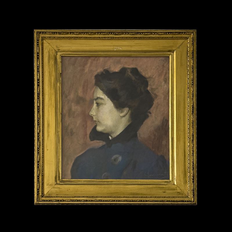 Camillo Innocenti, Ritratto femminile, pastelli su carta
