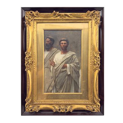 Francesco Netti (attribuito), Senatori, olio su tavoletta