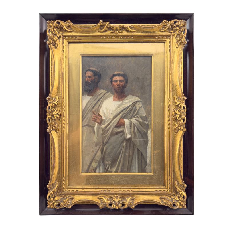 Francesco Netti (attribuito), Senatori, olio su tavoletta