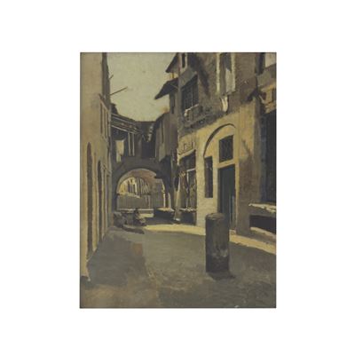 Pio Joris, Vicolo al Portico d'Ottavia, olio su tela