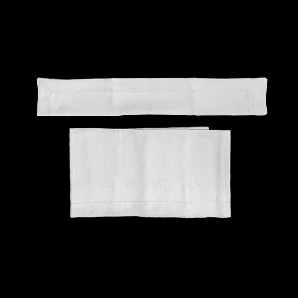 Set di lenzuola singole di lino bianco  - Asta Soli mai - Bolli & Romiti - Casa d'Aste in Roma