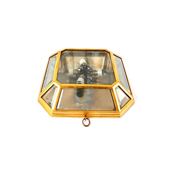 Plafoniera in ottone dorato