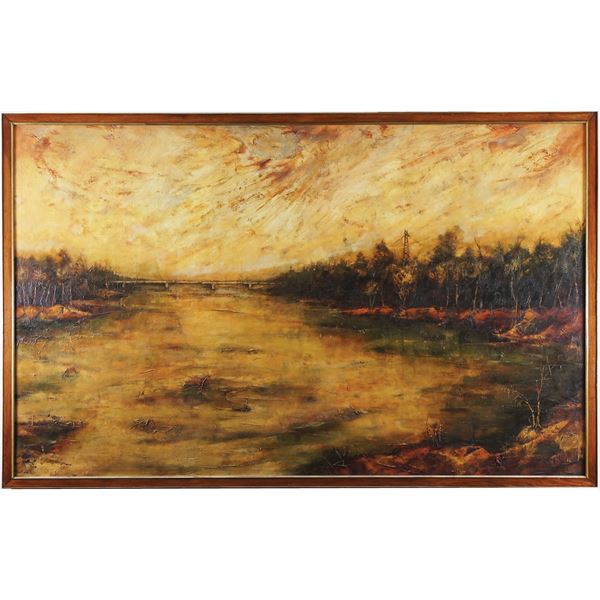 Piero Garino, Autostrada del Sole-Il ponte sul Po a Piacenza, 1960