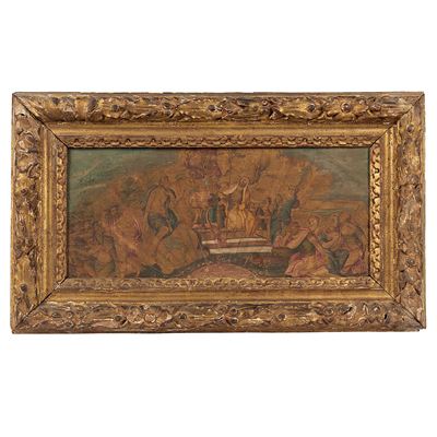Ala di ventaglio, raffigurante il Sacrificio di Ifigenia, XVIII secolo