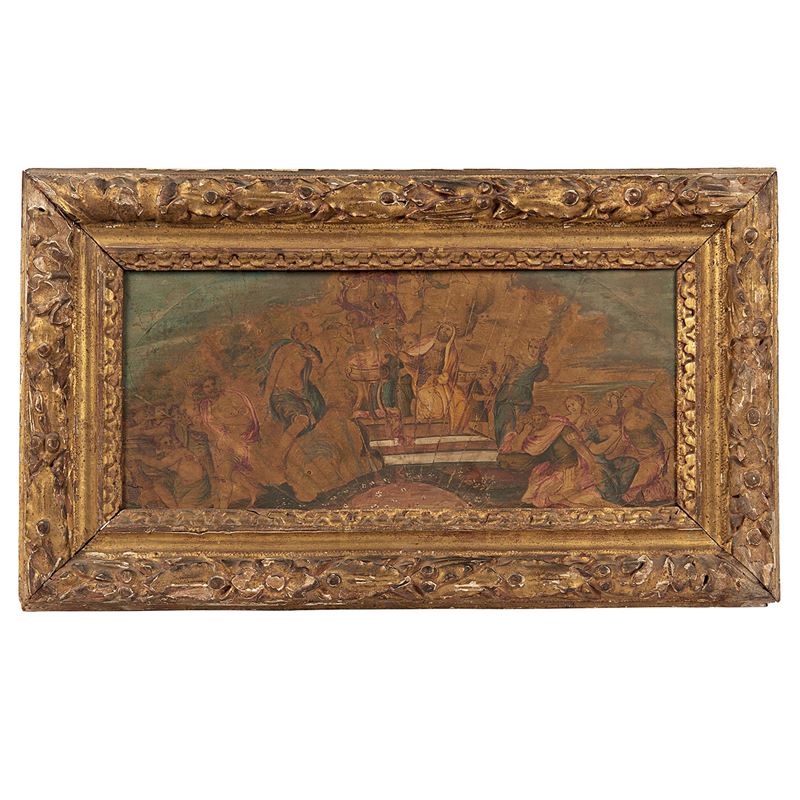 Ala di ventaglio, raffigurante il Sacrificio di Ifigenia, XVIII secolo