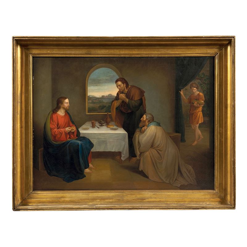Anonimo, La Cena di Emmaus, olio su tela