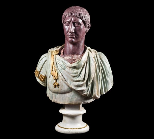 Monumentale busto dell'imperatore Traiano