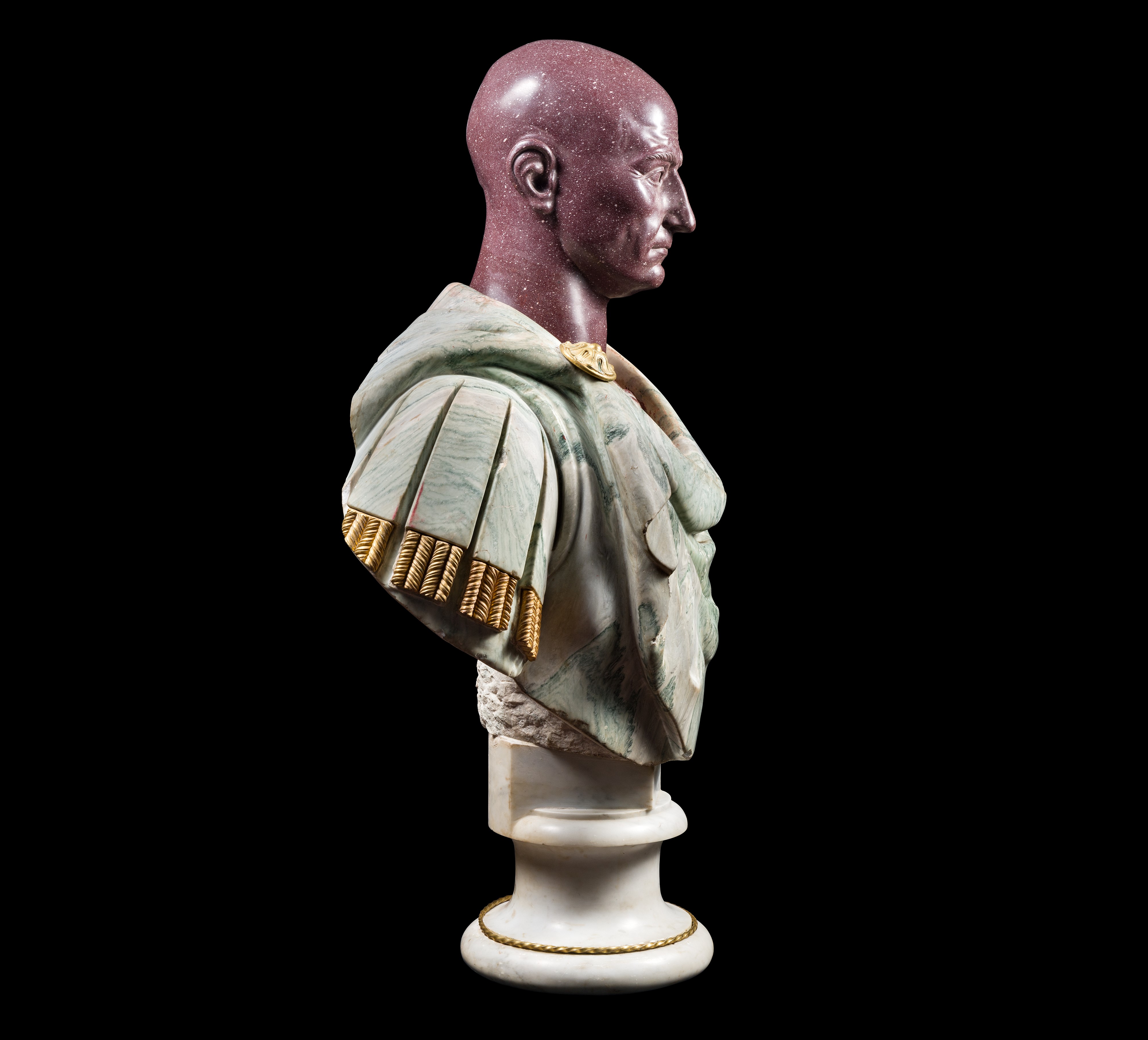 Busto di Publio Cornelio Scipione l'Africano, porfido imperiale e bronzo dorato