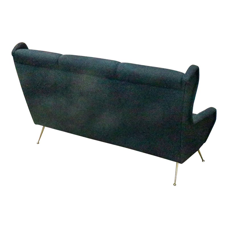 Divano rivestito in tessuto nero