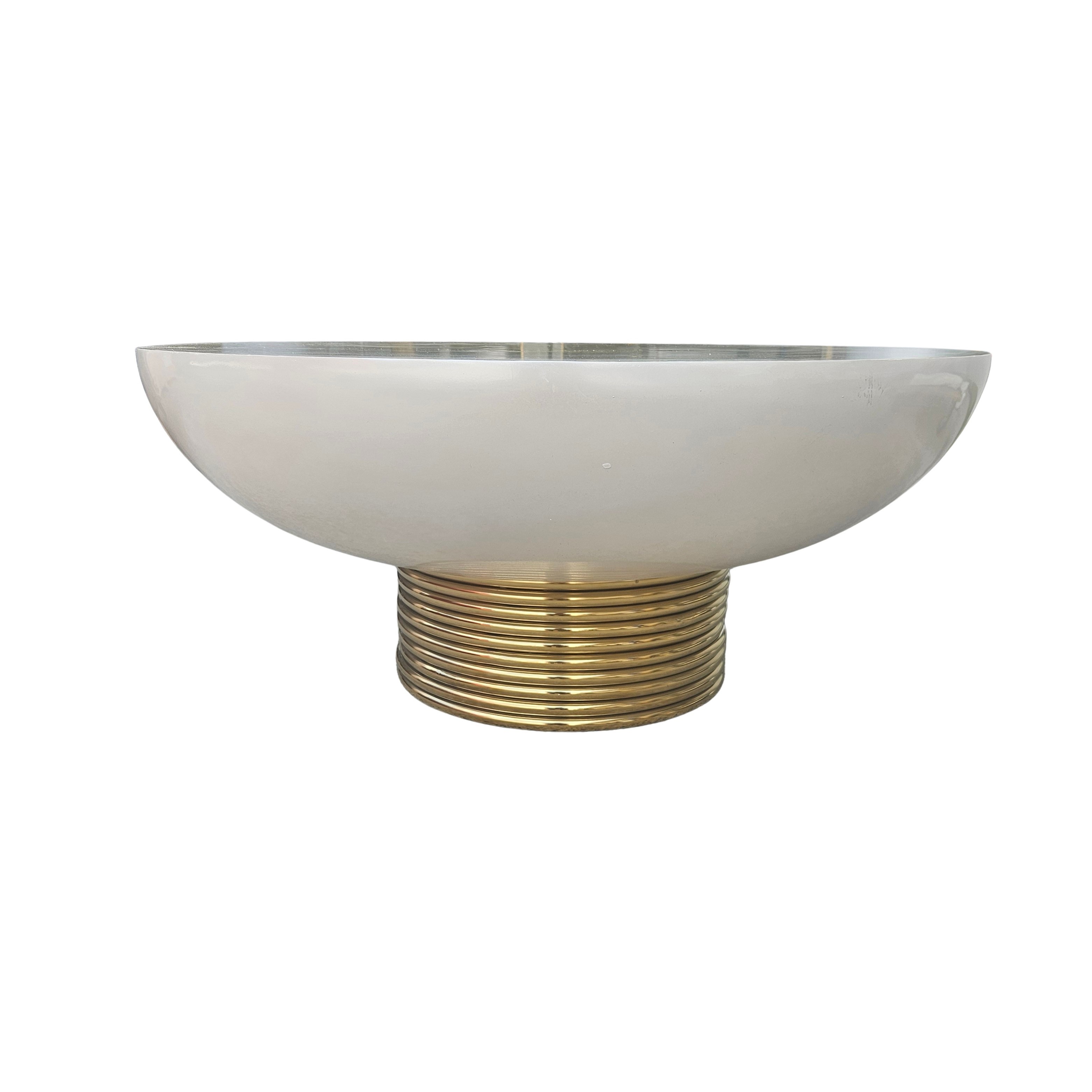 Tavolino da salotto di forma semisferica in legno laccato bianco