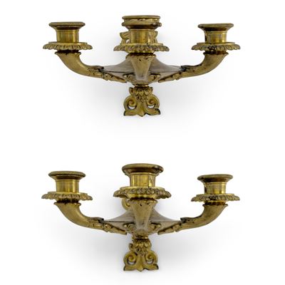 Appliques a lucerna in bronzo dorato, Francia, periodo Carlo X