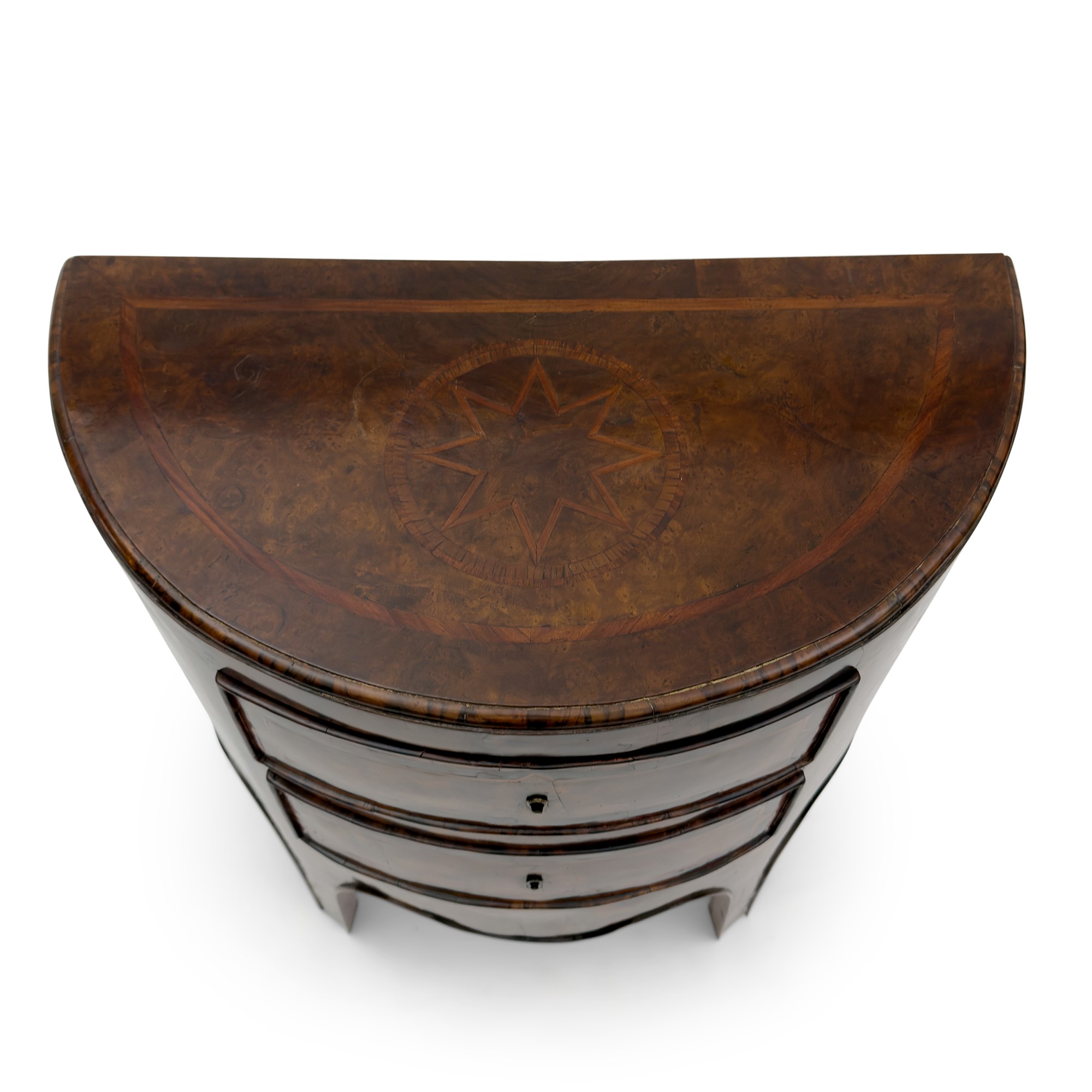 Coppia di eleganti commodes a mezzaluna, Napoli, XVIII secolo