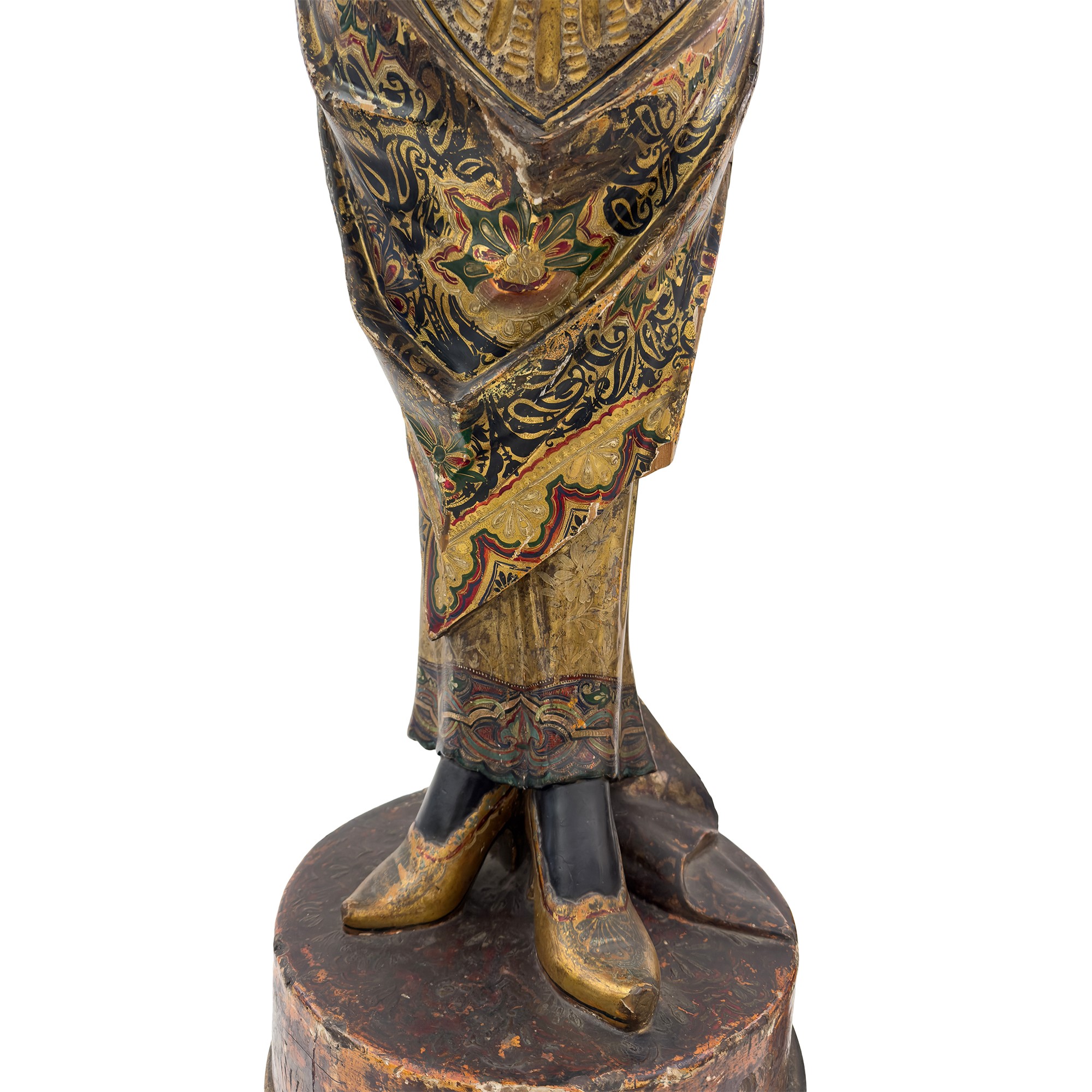 Scultore Veneziano del XIX secolo, Coppia di mori reggitorcia in legno ebanizzato e dorato