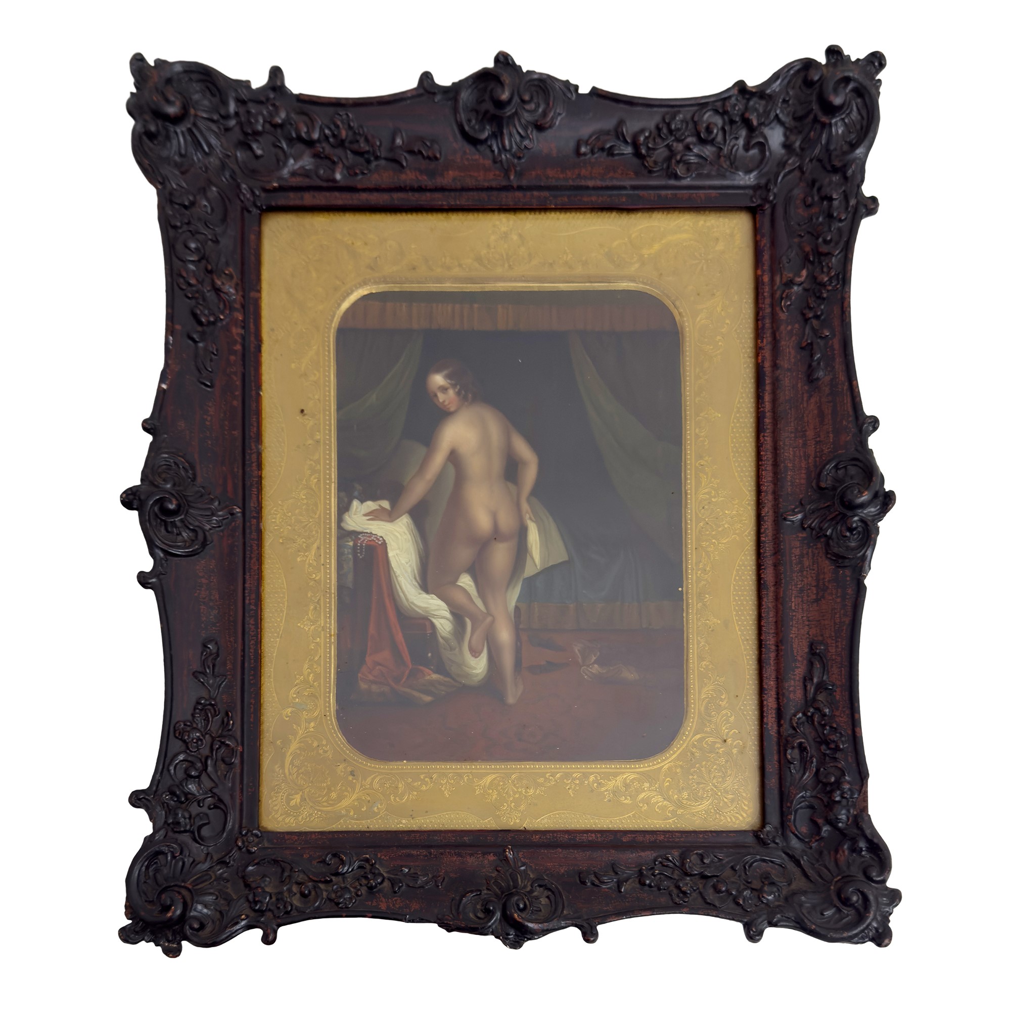 Artista anonimo del XVIII secolo, Nudo femminile in un interno