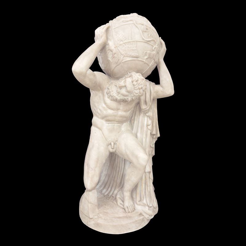 Atlante Farnese, scultura in marmo bianco