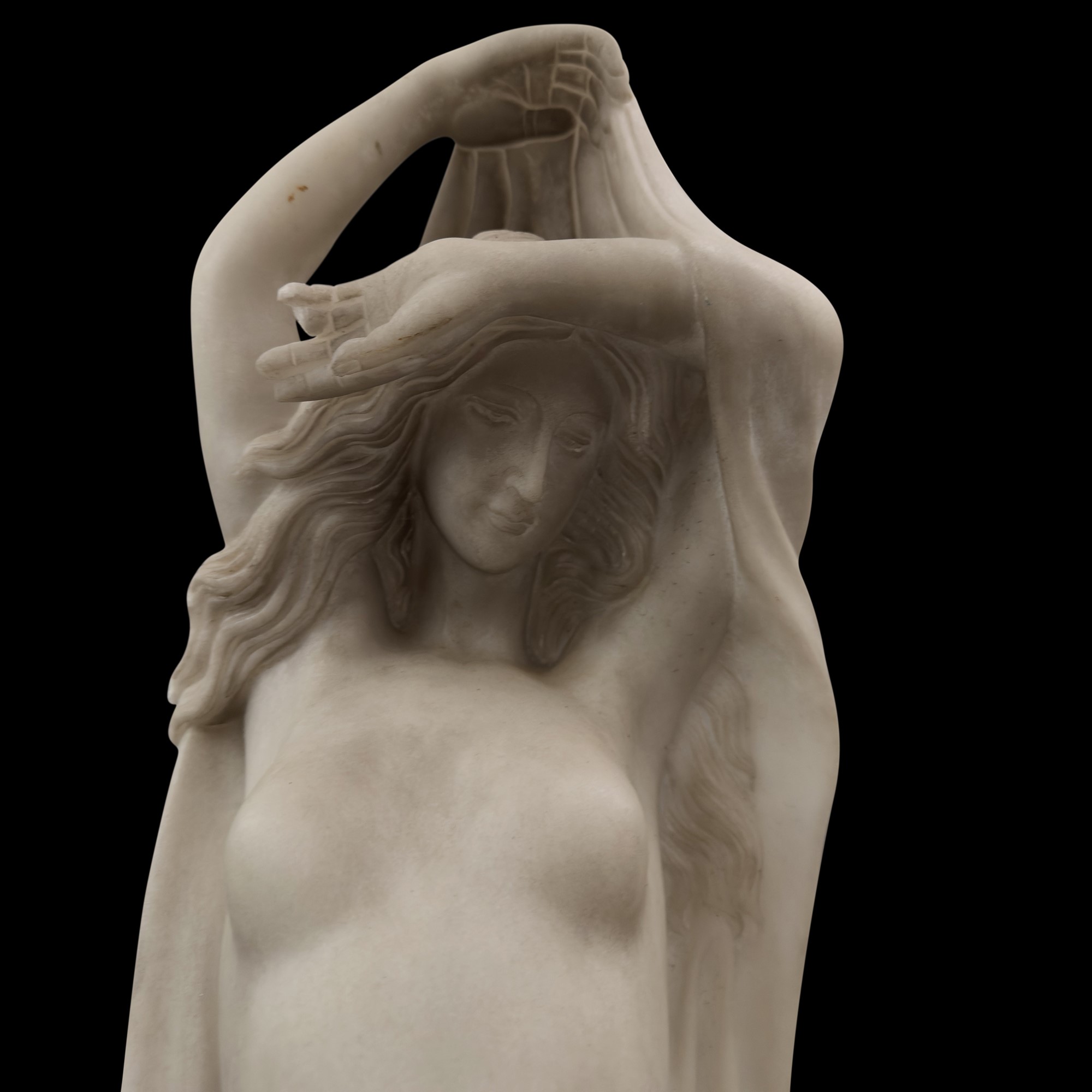 Scultori anonimi, Coppia di sculture muliebri in marmo bianco raffiguranti Il Giorno e La Notte