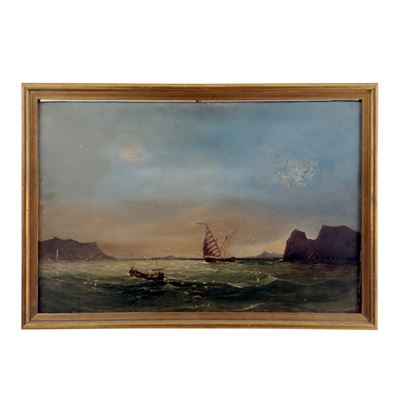 Luigi Maria Galea (attr.), Veduta della Baia di San Paolo a Malta, olio su tela