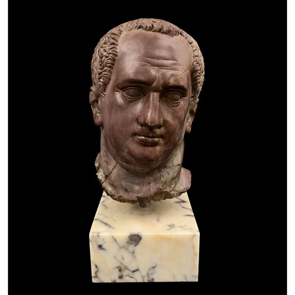 Testa di Vitellio in marmo rosso antico