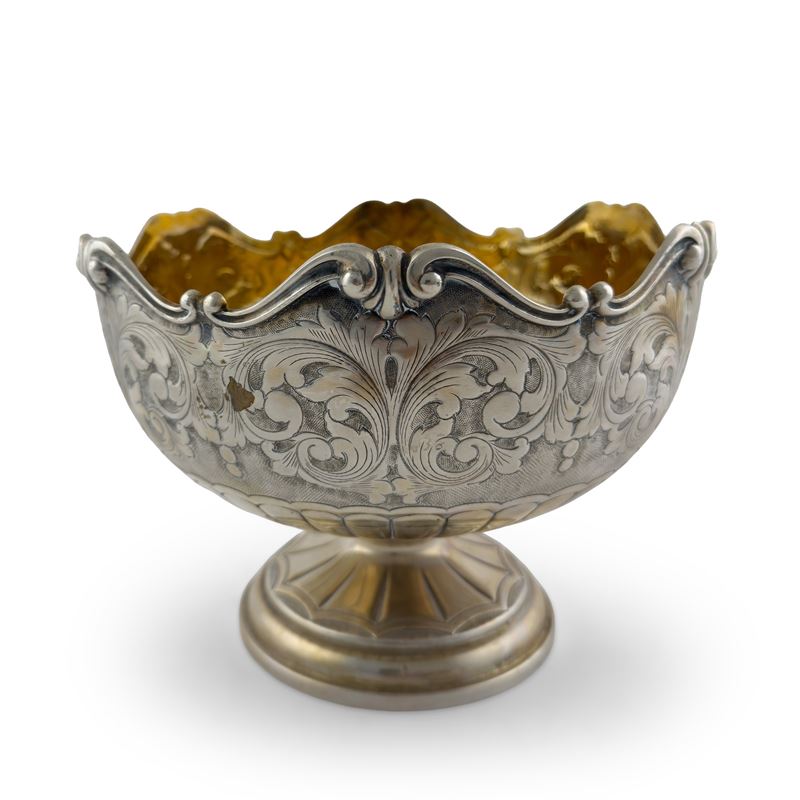 Bowl in argento internamente dorato