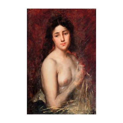 Autore non identificato, Nudo femminile, 1888, olio su tela