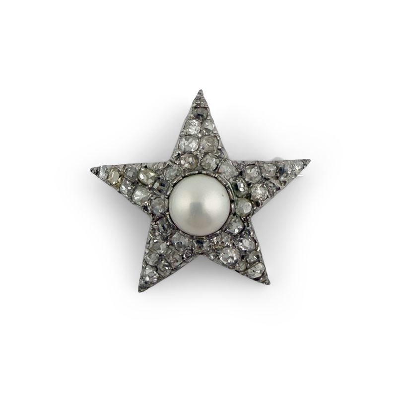 Spilla/ciondolo in oro bianco 18kt., anni '60