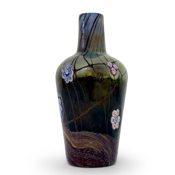 Vaso in vetro iridescente, Murano, attribuibile a Salviati, anni '30