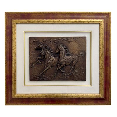 Guido Mariani, Cavalli (2003) - bassorilievo in bronzo patinato, ed. 55/99