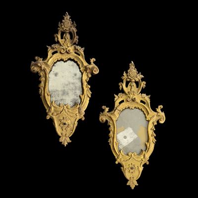 Coppia di ventole in legno dorato e scolpito, Venezia, XVIII/XIX secolo
