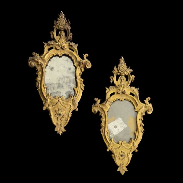 Coppia di ventole in legno dorato e scolpito, Venezia, XVIII/XIX secolo